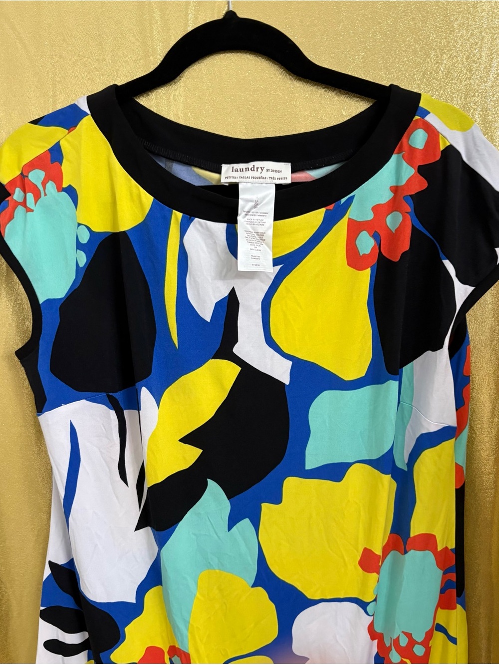 Laundry by Shelli Segal Women's Multicolor Abstract Floral Dress - Yellow/Blue